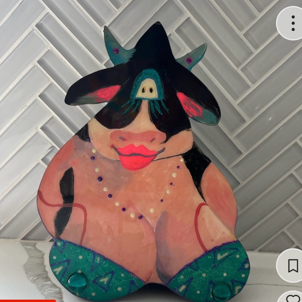 Colorful Cow Figurine